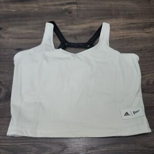 Adidas x Parley Running Cropped Tank Top Womens Size Medium HS9061 Linen‎ Green
